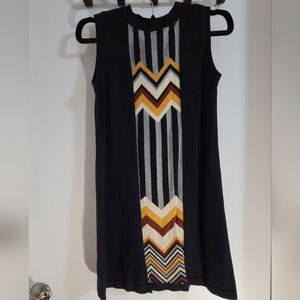 Chevron Colorblock Sleeveless Dress